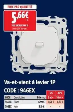 Screwfix Va-et-vient à levier 1P offre