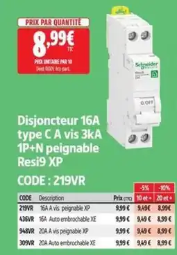 Screwfix Schneider Disjoncteur 16A offre