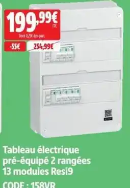 Screwfix Tableau électrique pré-équipé 2 rangées 13 modules Resi9 offre
