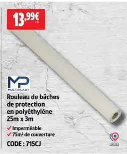 Screwfix MULTIPLAST Rouleau de bâches de protection en polyéthylène offre