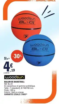E.Leclerc woodsun BALLON DE BASKETBALL offre