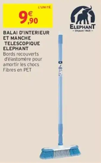 ELEPHANT BALAI D'INTERIEUR ET MANCHE TELESCOPIQUE