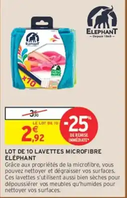 Intermarché Hyper ÉLEPHANT Lavettes microfibre offre