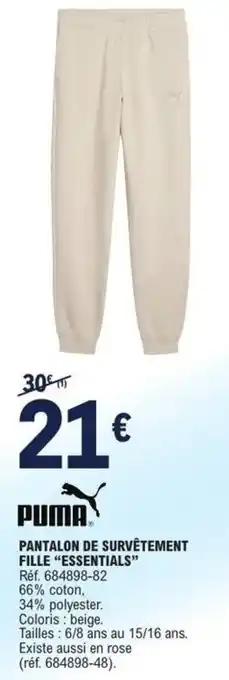 PUMA PANTALON DE SURVÊTEMENT FILLE "ESSENTIALS"