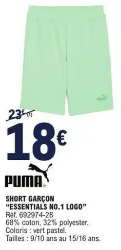 E.Leclerc PUMA SHORT GARÇON offre