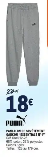 E.Leclerc PUMA Pantalon de srvètement garçon offre