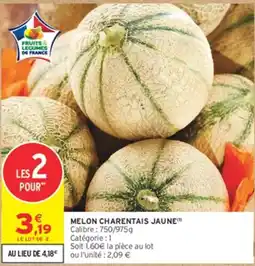 Intermarché Hyper MELON CHARENTAIS JAUNE offre