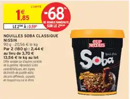 Intermarché Hyper NISSIN NOUILLLES SOBA CLASSIQUE offre