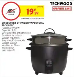 Intermarché Hyper Techwood cuiseur riz et panier vapeur offre