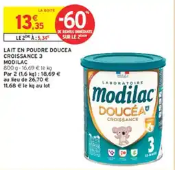 Intermarché Hyper Modilac Lait en poudre Doucéa Croissance 3 offre