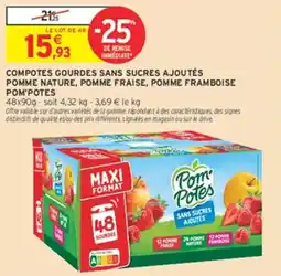 Intermarché Hyper Pom'Potes Compotes gourdes sans sucres ajoutés offre