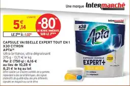 Intermarché Hyper Apta Capsule vaisselle expert tout en 1 offre