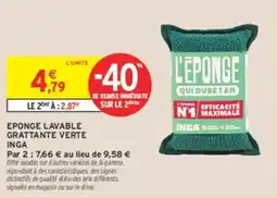 Intermarché Hyper INGA Eponge lavable gratante verte offre