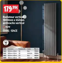 Screwfix Radiateur vertical anthracite vertical offre