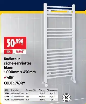 Radiateur sèche-serviettes blanc