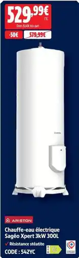 Screwfix ARISTON Chauffe-eau électrique Sagéo Xpert 3kW 300L offre