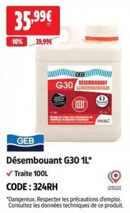 Screwfix GEB Désembouant G30 offre