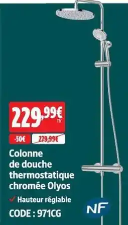 Screwfix Olyos Colonne de douche thermostatique chromée offre