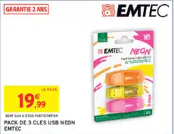 Intermarché EMTEC CLES USB NEON offre