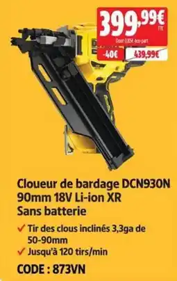 Screwfix DeWalt Cloueur de bardage DCN930N offre