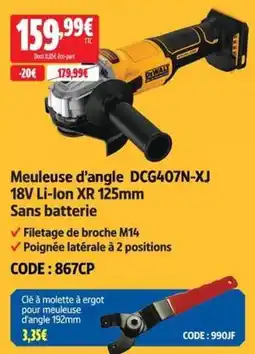 Screwfix DEWALT Meuleuse d'angle DCG407N-XJ offre