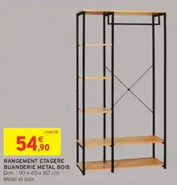 Intermarché Hyper RANGEMENT ETAGERE BUANDERIE METAL BOIS offre