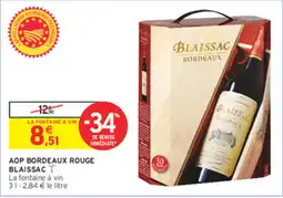 Intermarché BLAISAC AOP BORDEAUX ROUGE offre