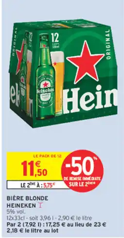 Intermarché Heineken Bière blonde offre