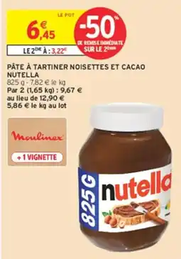 Intermarché Hyper Nutella Pâte à tartiner noisettes et cacao offre