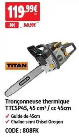 Screwfix TITAN Tronçonneuse thermique offre
