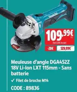 Screwfix Makita Meuleuse d'angle DGA452Z offre