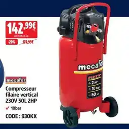 Screwfix Mecafert compresseur filaire vertical 230V 2HP offre