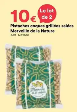 Hmarket Merveille de la Nature Pistaches coques grillées salées offre