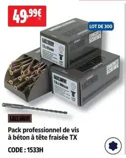 Screwfix Easy drive pack professionnel de vis à béton à tête fraisée tx offre