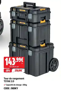 Screwfix Dewalt tour de rangement tstak 2.0 offre