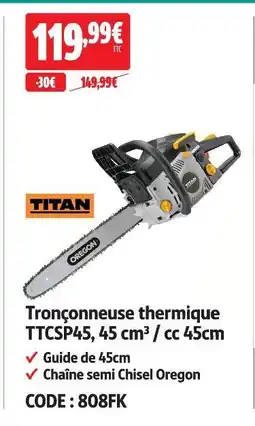 Screwfix Titan tronçonneuse thermique ttcsp45 offre