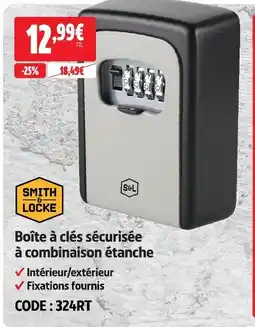 Screwfix Smith & locke boîte à clés sécurisée à combinaison étanche offre