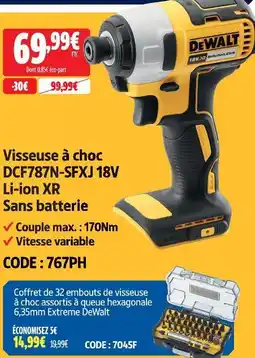 Screwfix Dewalt visseuse à choc dcf787n-sfxj 18v li-ion xr sans batterie offre