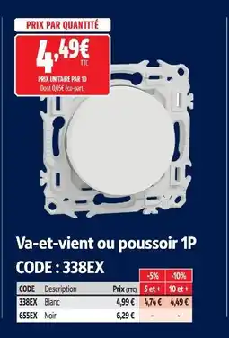 Screwfix Va-et-vient ou poussoir 1p offre