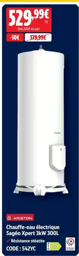 Screwfix Ariston chauffe-eau électrique sagéo xpert 3kw 300l offre