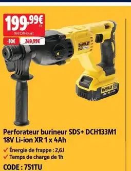 Screwfix Dewalt perforateur burineur sds+ dch133m1 18v li-ion xr 1 x 4ah offre