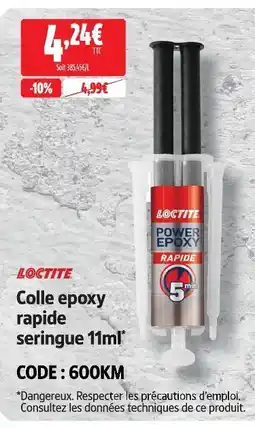 Screwfix Loctite colle epoxy rapide seringue offre