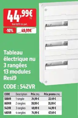 Screwfix Tableau électrique nu 13 modules offre
