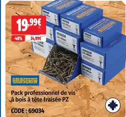 Screwfix Goldscrew vis à bois à tête fraisée pz offre