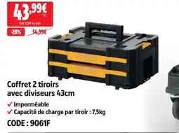 Screwfix Coffret 2 tiroirs avec diviseurs 43cm offre