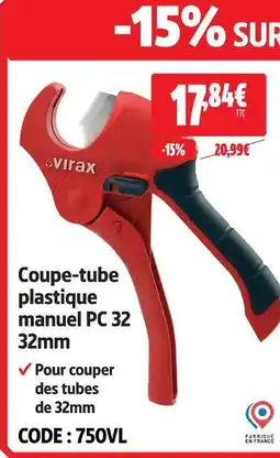 Screwfix Virax coupe-tube plastique manuel pc 32 offre