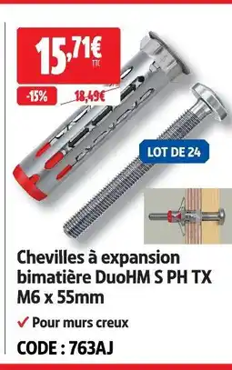 Screwfix Duohm chevilles à expansion bimatière s ph tx m6 x 55mm offre