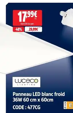 Screwfix Panneau led blanc froid 36w 60 cm x 60cm offre