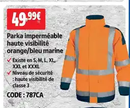Screwfix Parka imperméable haute visibilité orange/bleu marine offre
