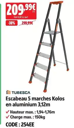 Screwfix Tubesca escabeau 5 marches kolos en aluminium 3,12m offre